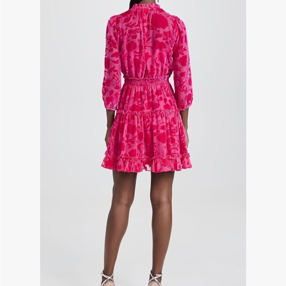 Shoshanna Arlene Tiered Velvet Burnout Mini Dress - Picture 3 of 12